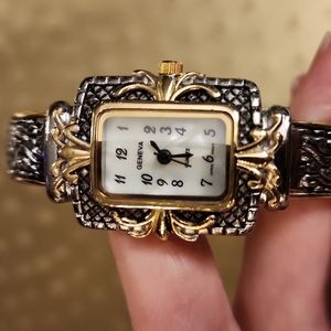 Gold Tone and Silver Tone Antique Looking Cuff Watch
